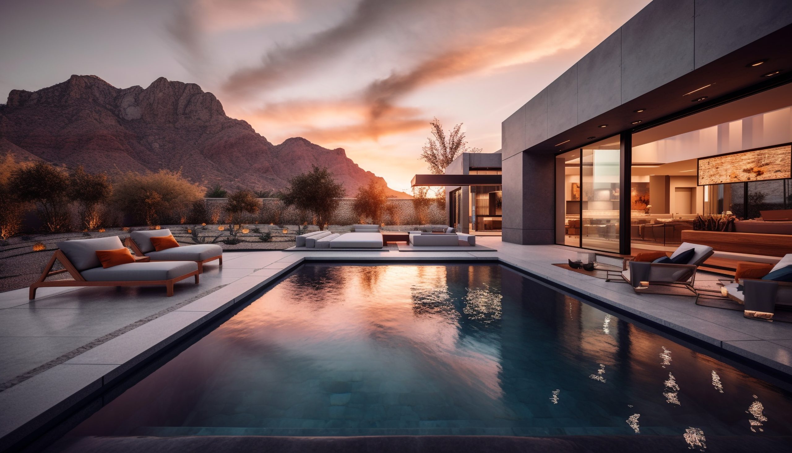 Poolside luxury property